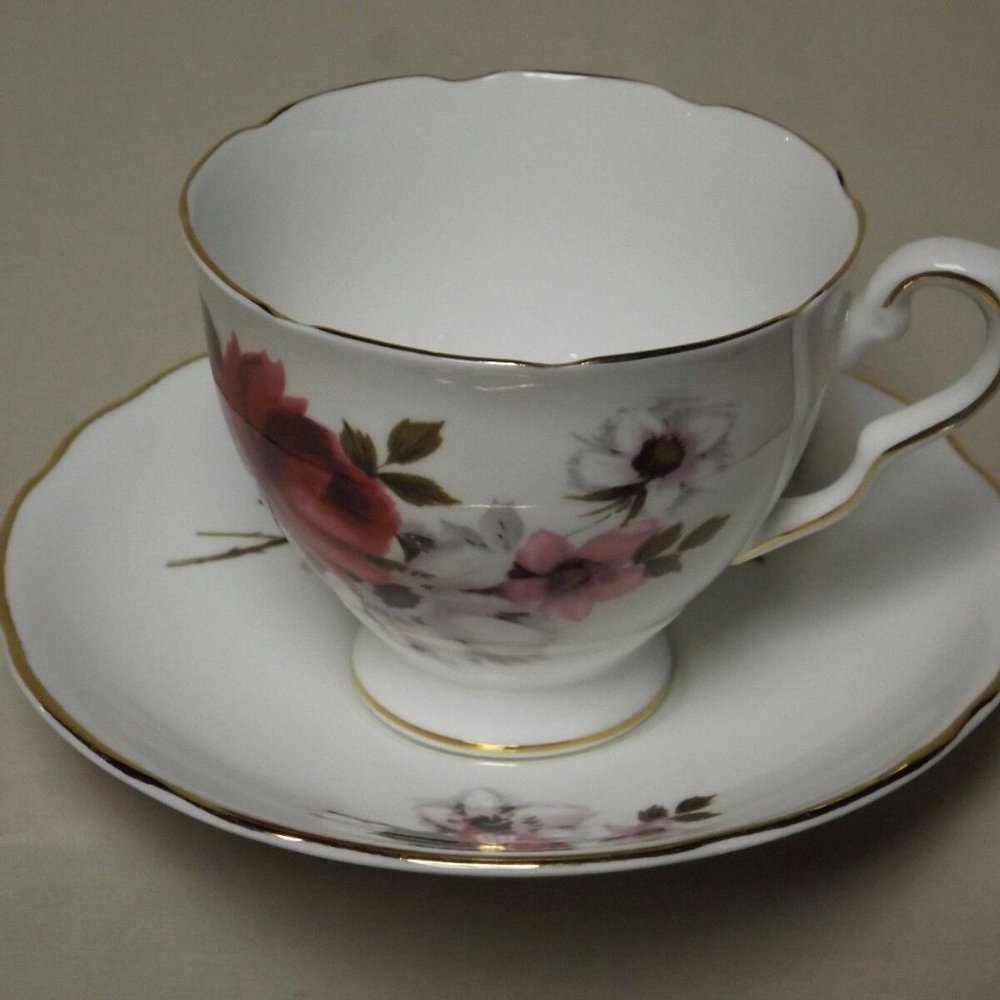 Royal Stafford Honey Bunch Fine Bone China Footed Tea Cup and Saucer England